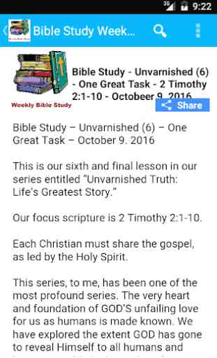 Weekend Bible Study- Weekly 2