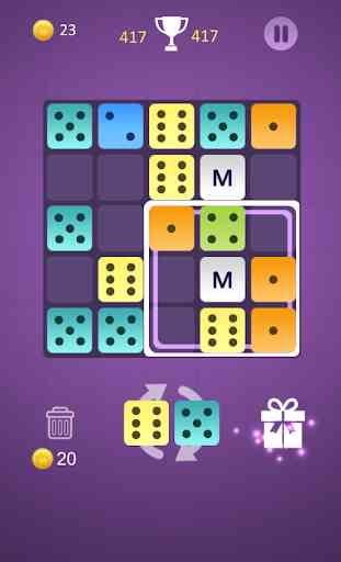 Dominoes puzzle - merge blocks with same numbers 3