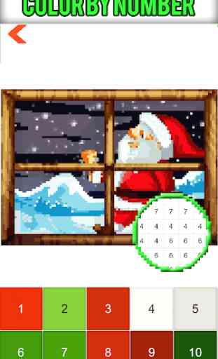 Santa Claus Pixelart: Christmas Color by Number 2