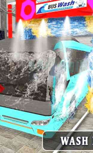 Città autobus lavare simulatore: gas stazione 3D 3