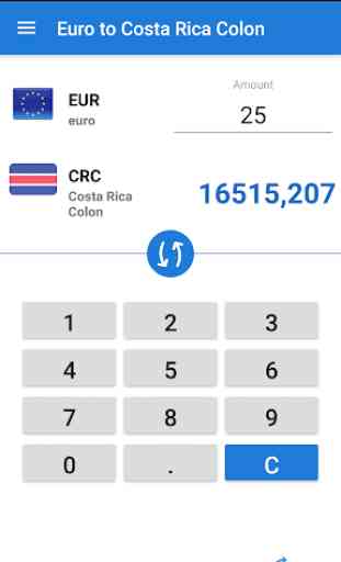 Euro a Costa Rica Colon / EUR a CRC 1
