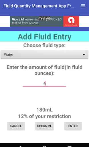 Fluid Restriction Manager App Free - Fluid Q Free 3
