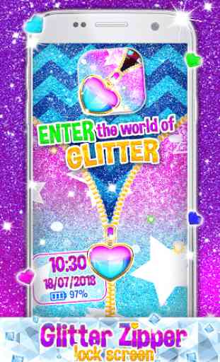 Glitter Zipper Lock Screen 1