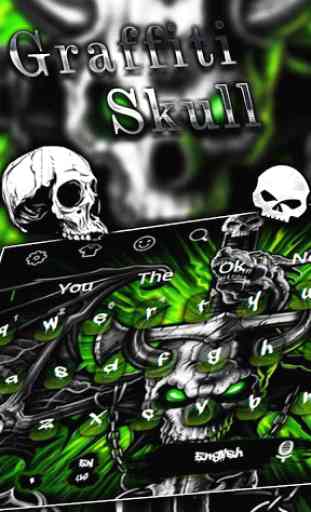 Gothic Metal Graffiti Skull Keyboard Theme 2