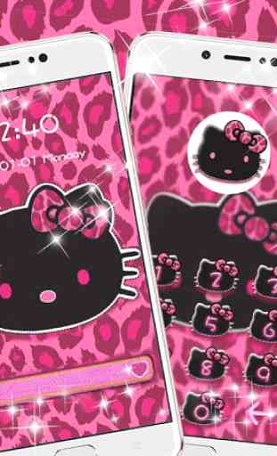 Kitty carino rosa leopardo gattino tema 4