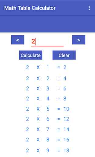 Math Table Calculator 1
