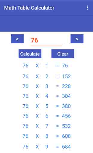 Math Table Calculator 3