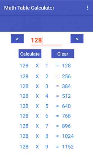 Math Table Calculator 4