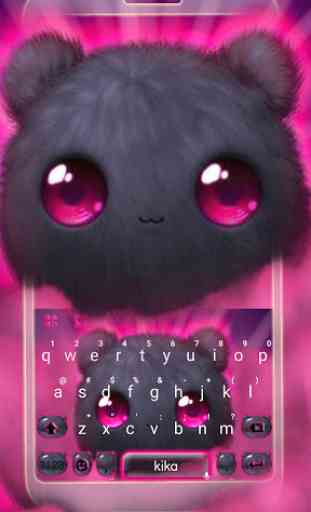 Nuovo tema Cute Fluffy Black Cat per Tastiera 1