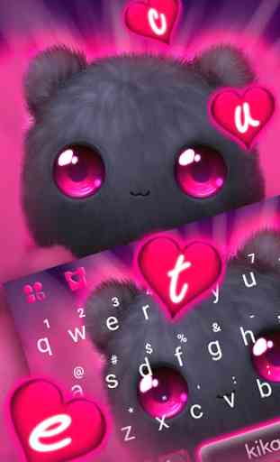 Nuovo tema Cute Fluffy Black Cat per Tastiera 2