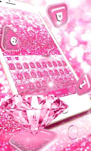 Nuovo tema Hot Pink Sparkle Diamond per Tastiera 1