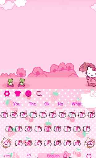 Pink Cute Kitty Bowknot Cartoon keyboard Theme 4
