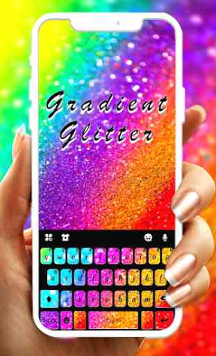 Rainbow Gradient Glitter Tema Tastiera 1