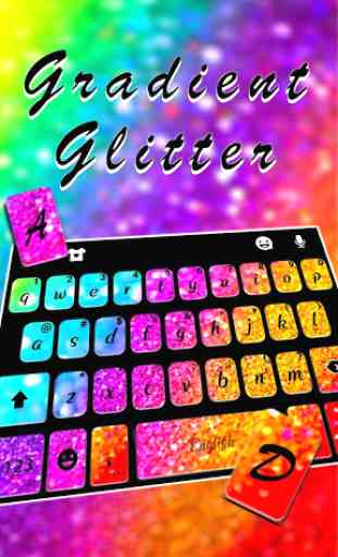 Rainbow Gradient Glitter Tema Tastiera 2