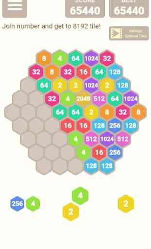 2048 Hex Puzzle- Hexic Number Match, Hexagon Color 3