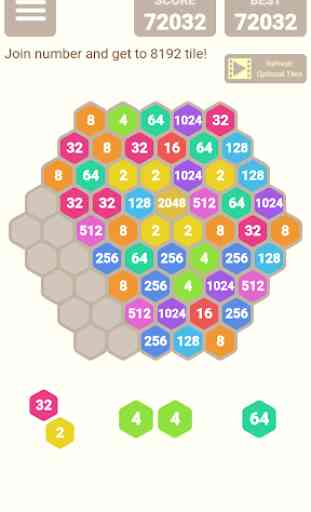 2048 Hex Puzzle- Hexic Number Match, Hexagon Color 4