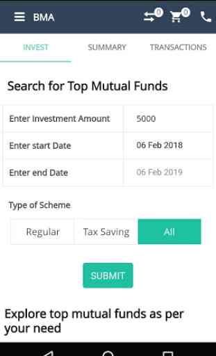 BMA Mutual Fund Investment App 1