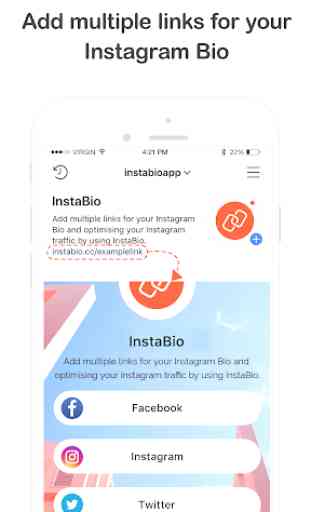 InstaBio-Add many links for your Bio,landing page 1
