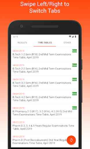 JNTUH Notifications, Results, Time Tables 3