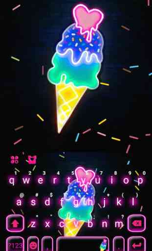 Neon Ice Cream Tema Tastiera 1