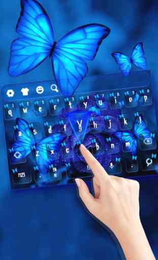 Blue Rose Butterfly Keyboard Theme 1