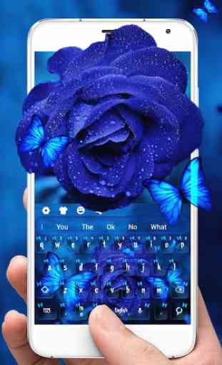Blue Rose Butterfly Keyboard Theme 2