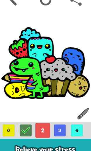 Doodle Color by Number - Little Monsters Coloring 2