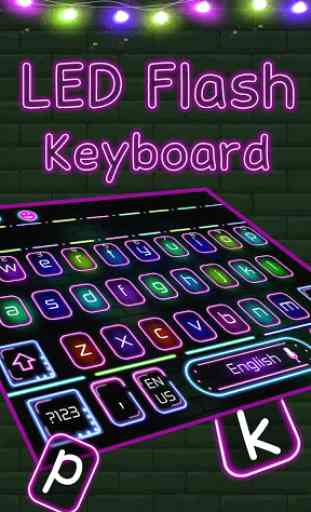 Neon LED Flash Keyboard Theme 4