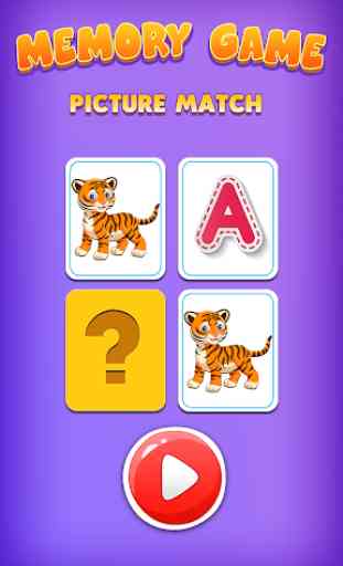 Picture Match, Memory Games for Kids - Brain Game 1