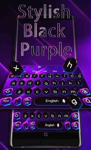 Stylish Black Purple Keyboard 2