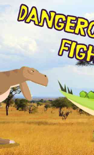 T-Rex Fights Stegosaurus 1