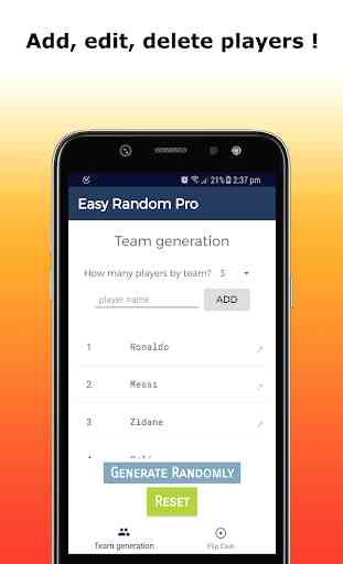 Team Random Generator | Flip Coin 2