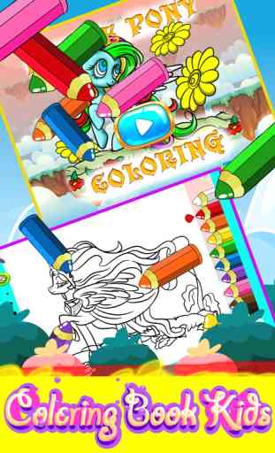 Disegni pony da colorare giochi per bambini di 3-5 4