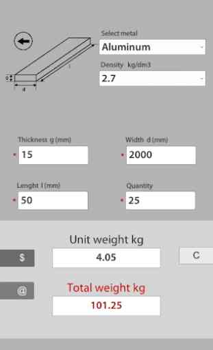 Steel Weight Calculator: Metal calculator - easy 1