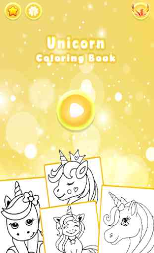 Glitter Unicorn Coloring Book - Rainbow Drawing 1