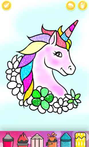 Glitter Unicorn Coloring Book - Rainbow Drawing 4