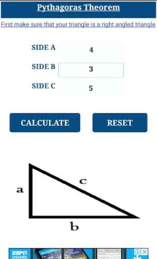 Pythagorean Theorem Calculator 1