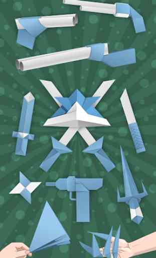 Schemi di armi origami: pistole di carta e spade 1