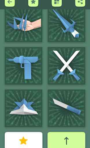 Schemi di armi origami: pistole di carta e spade 4