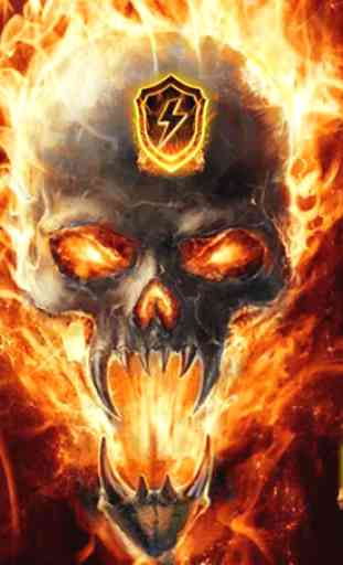 Cool Flame Skulls Theme Fire On Your Phone 2