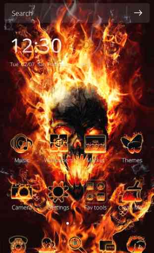 Cool Flame Skulls Theme Fire On Your Phone 4