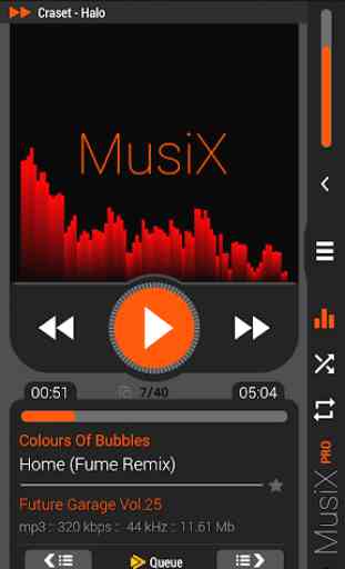 MusiX Material Dark Orange Skin for music player 1