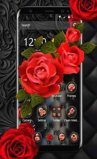Tema Luxury Black Red Rose 2