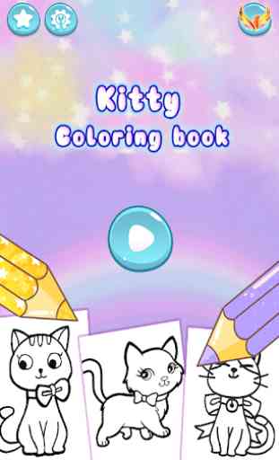 Cute Kitty Coloring Book For Kids With Glitter 1