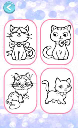 Cute Kitty Coloring Book For Kids With Glitter 2
