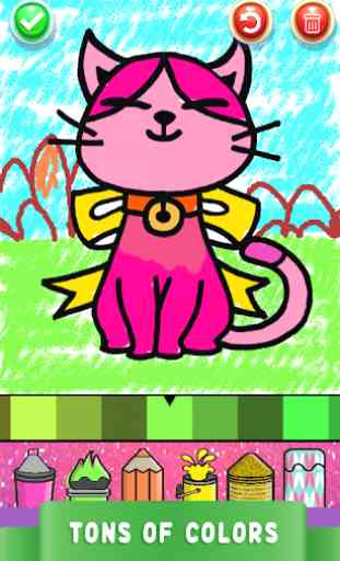 Cute Kitty Coloring Book For Kids With Glitter 4