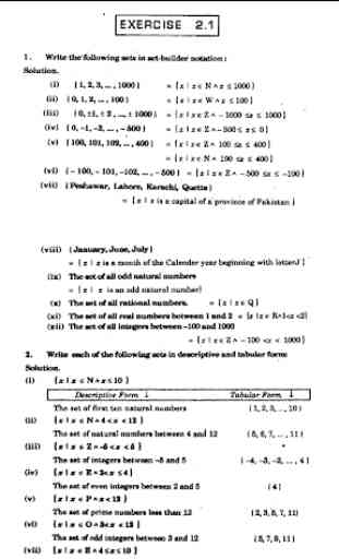 FSC ICS mathematics Part 1 Solved exercises Notes 3