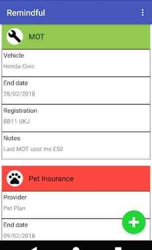 Remindful - Insurance, MOT and Road Tax Reminder 4