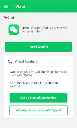 Wabi - Virtual Number for WeChat 1