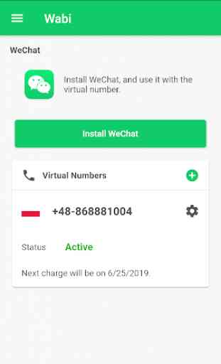 Wabi - Virtual Number for WeChat 3